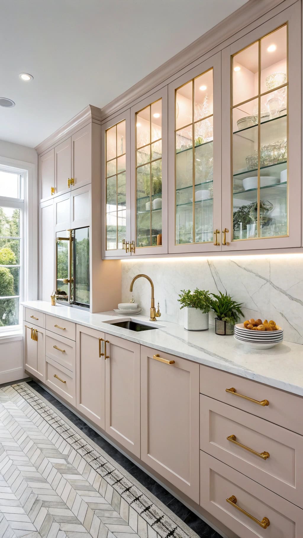 sophisticated glass cabinet styling