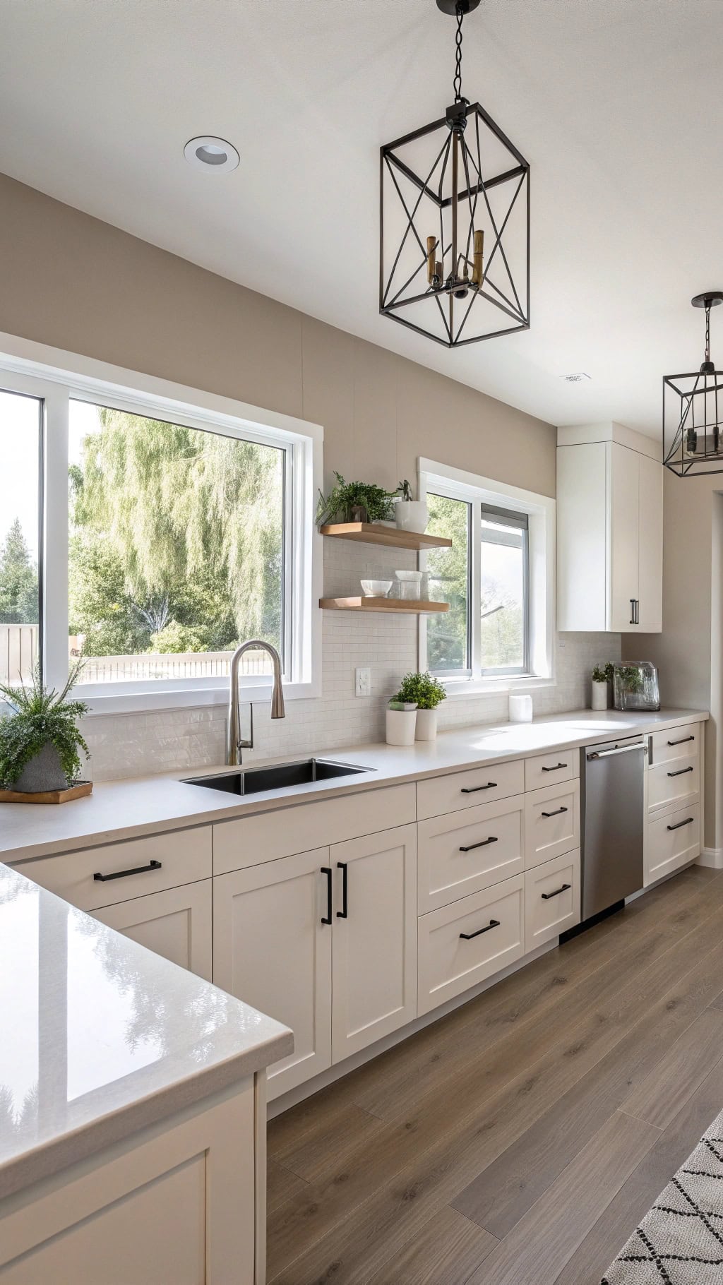sophisticated minimalist taupe kitchen