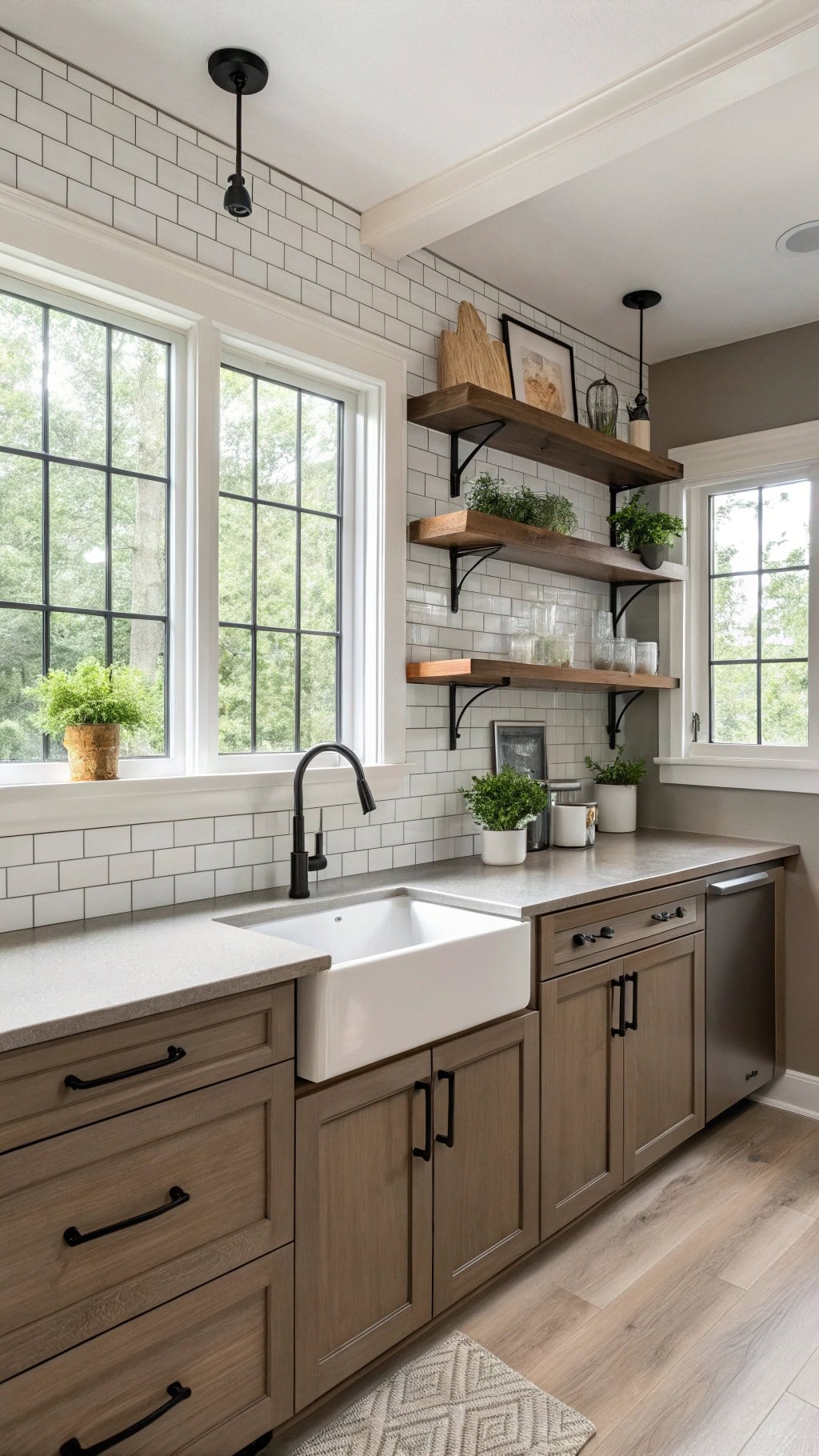 sophisticated open shelving design