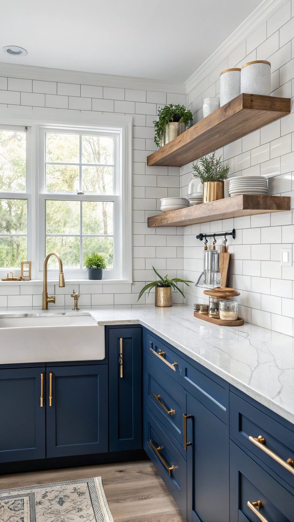sophisticated royal blue kitchen