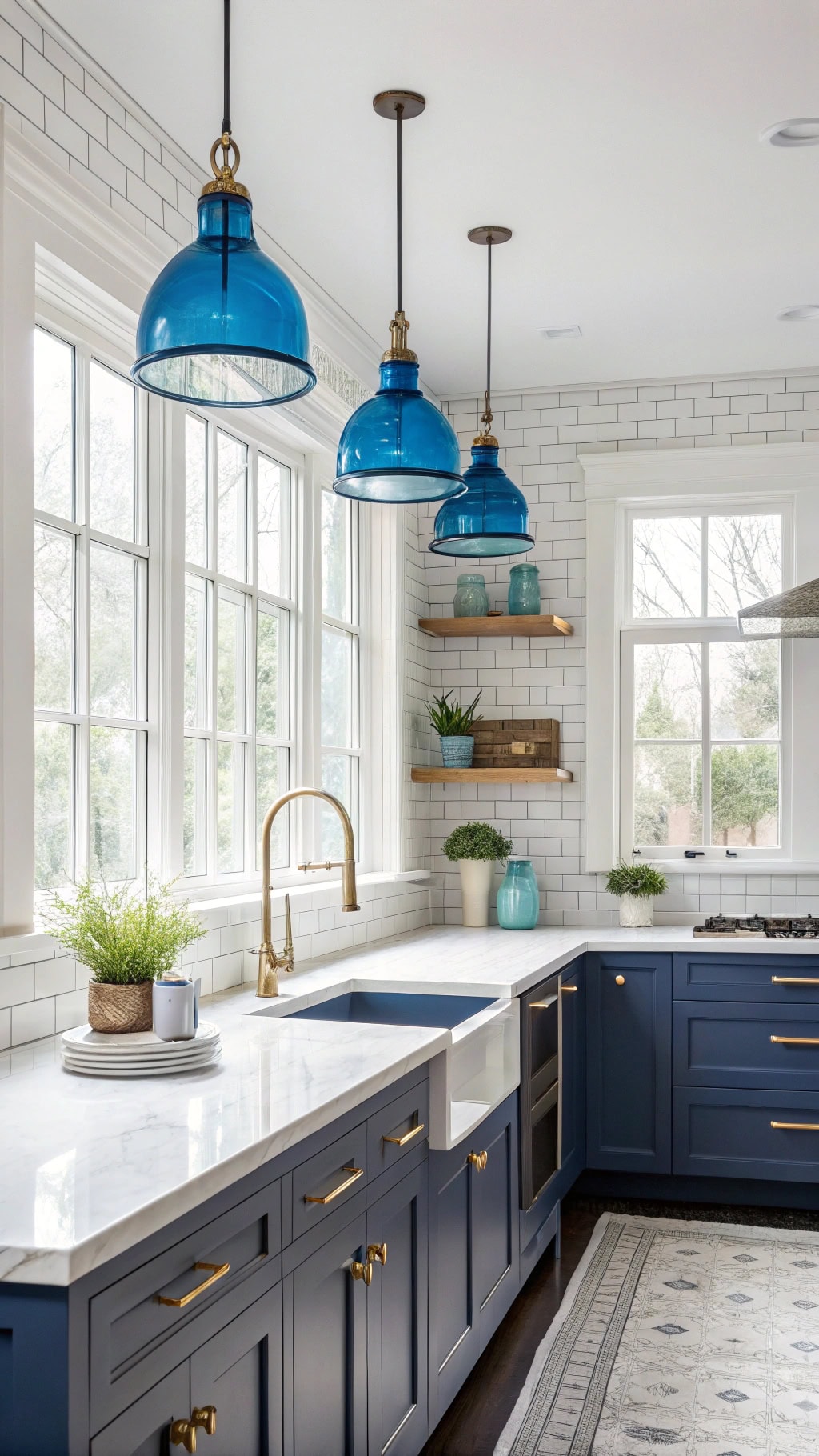 sparkling blue pendant lights