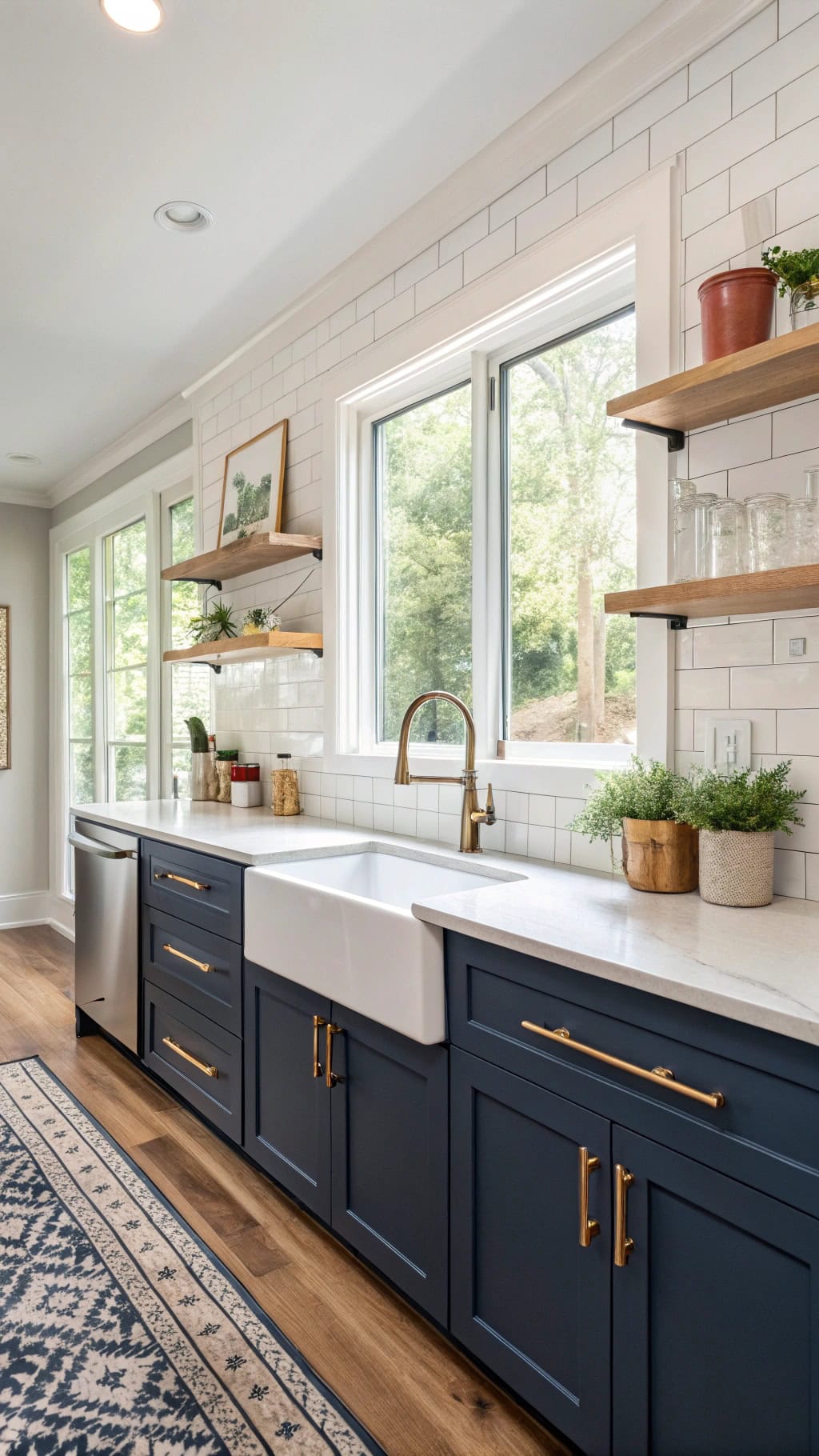 stunning blue base cabinets