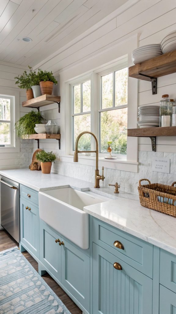 20 Stylish Blue Farmhouse Kitchen Designs
