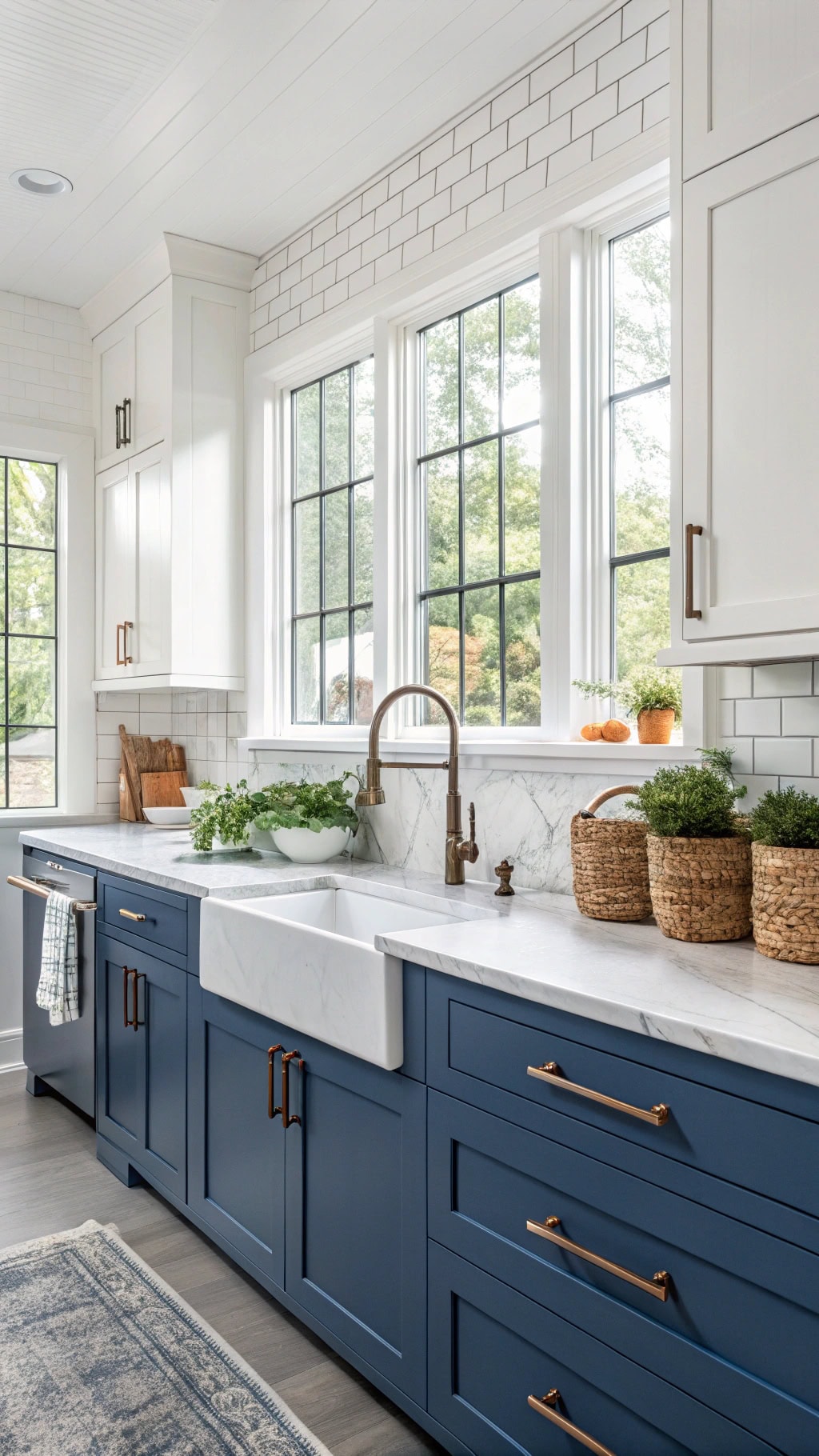 stylish blue cabinet handles