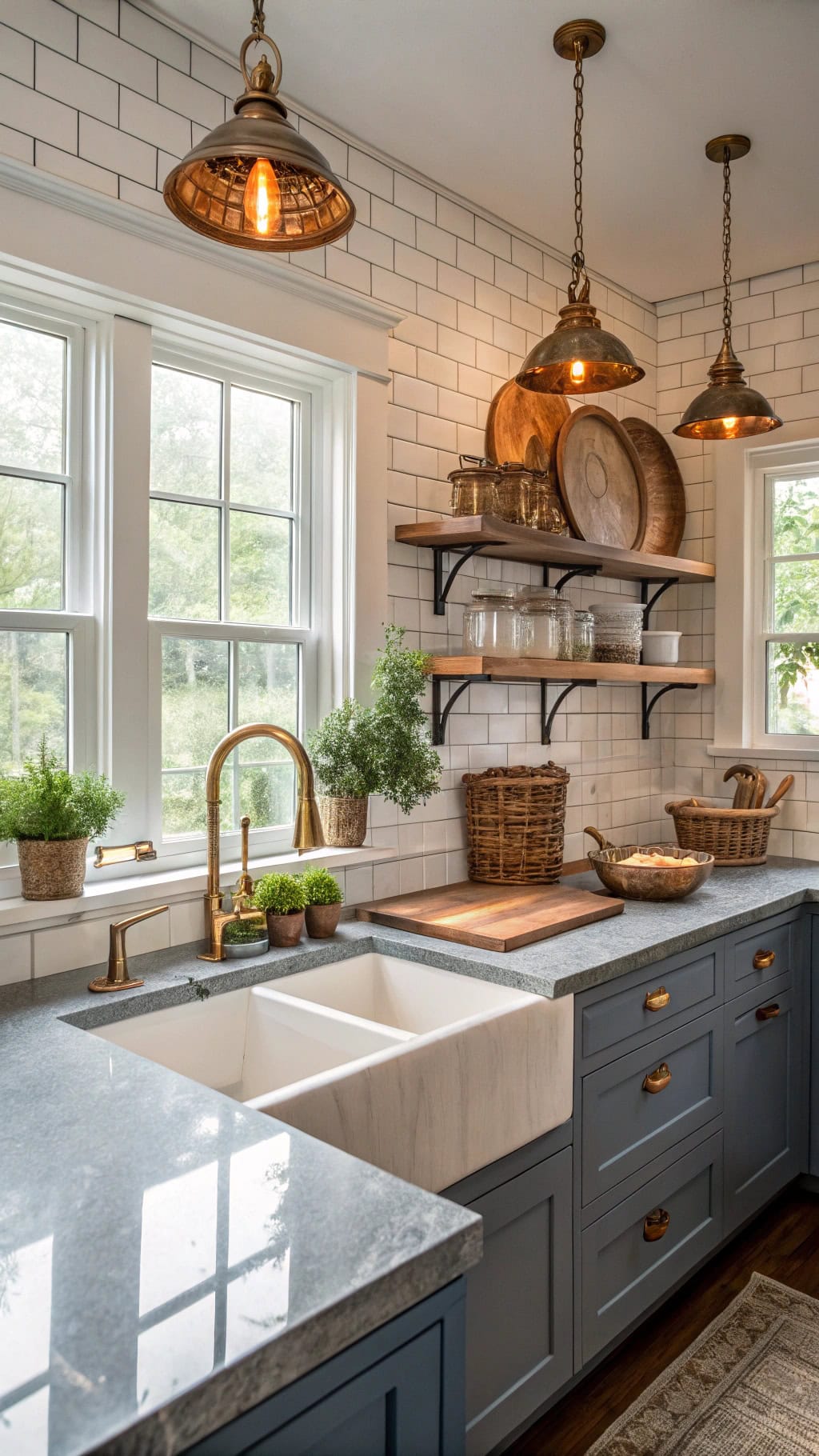 stylish bluestone kitchen accents