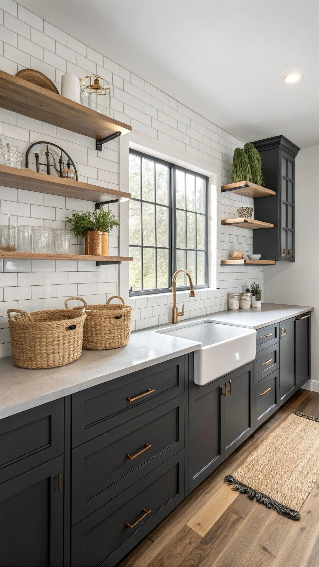 stylish charcoal gray cabinets