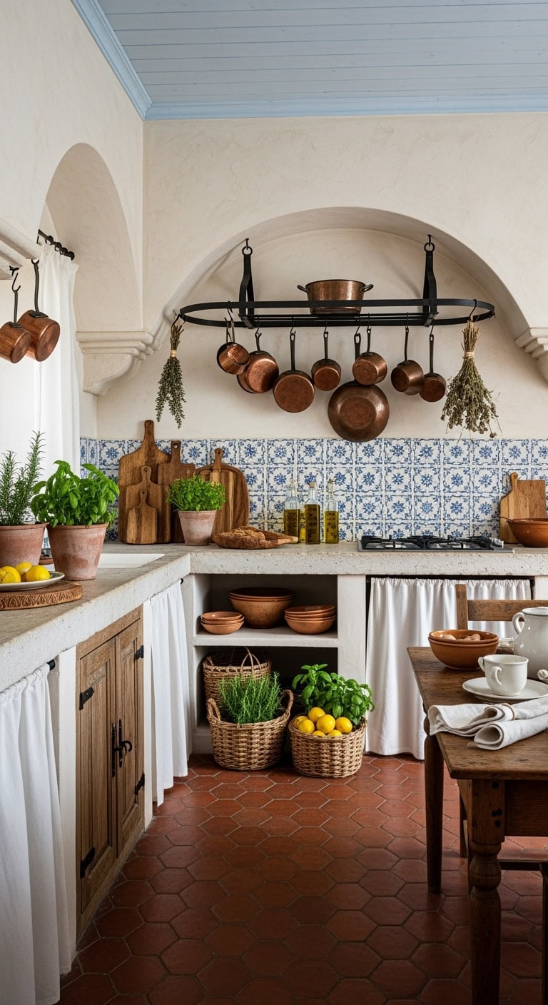 sun drenched mediterranean kitchen vibes