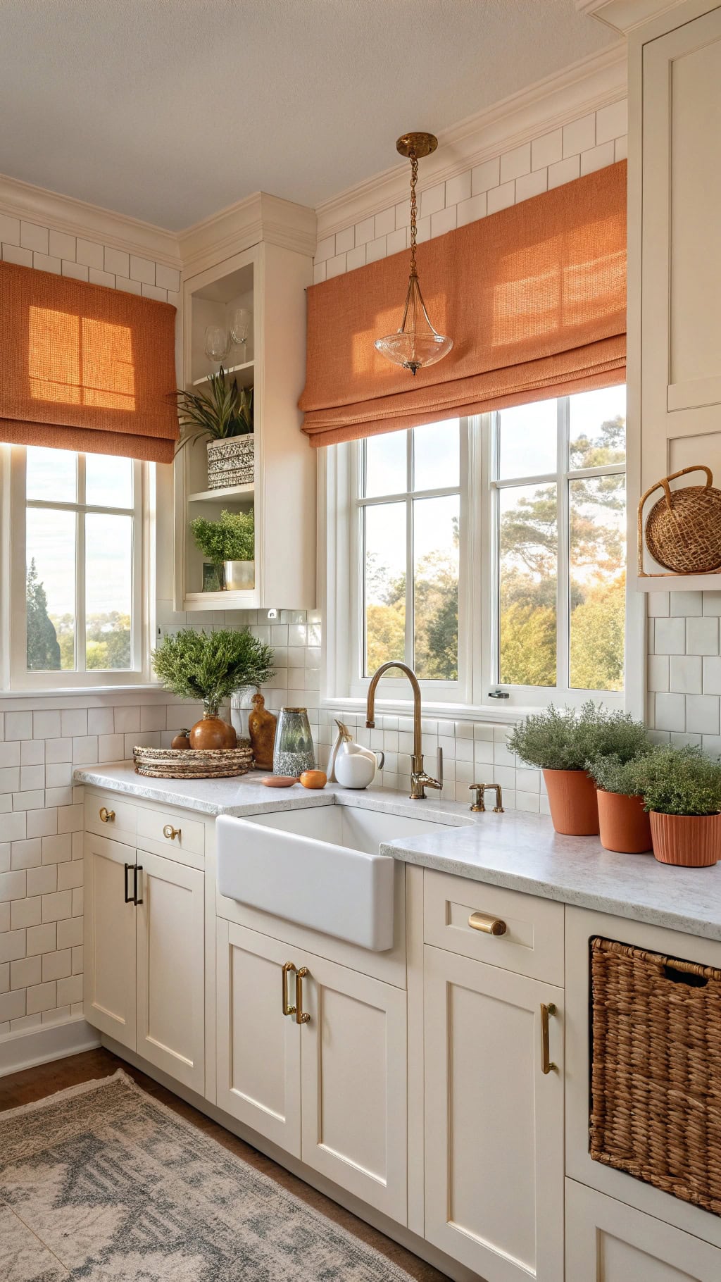 sunset orange window treatments
