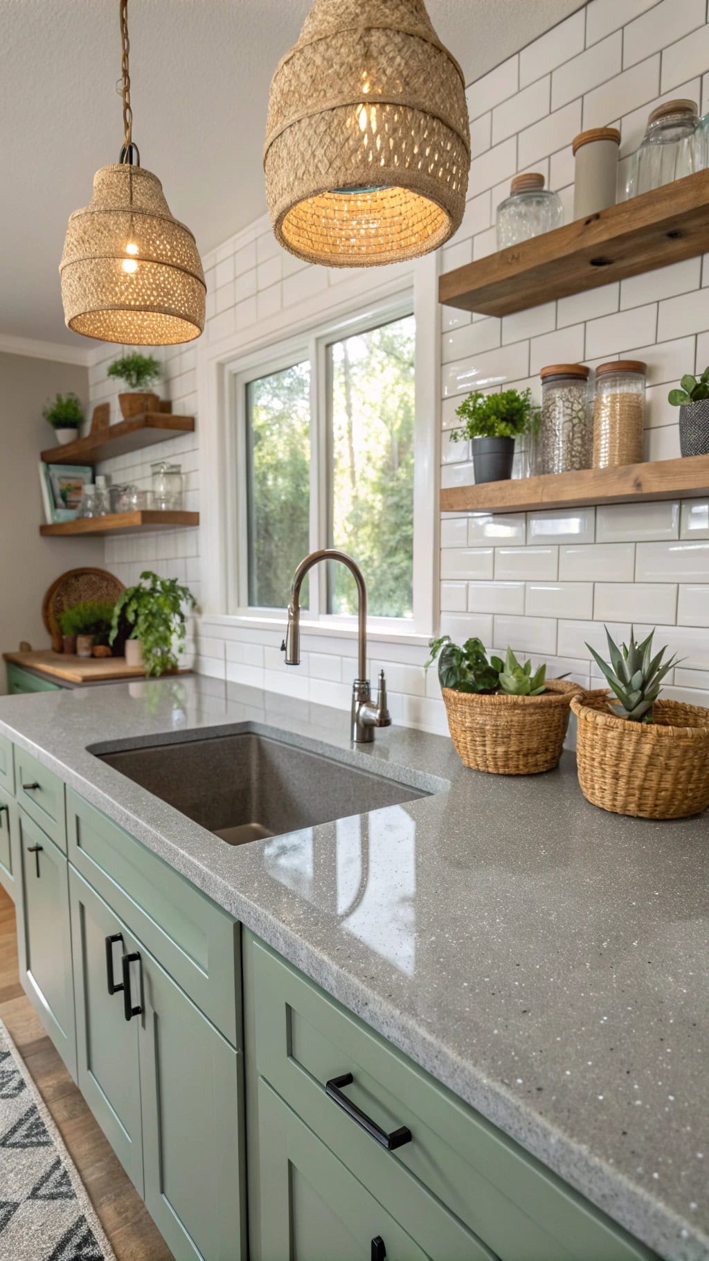 sustainable textured glass countertops