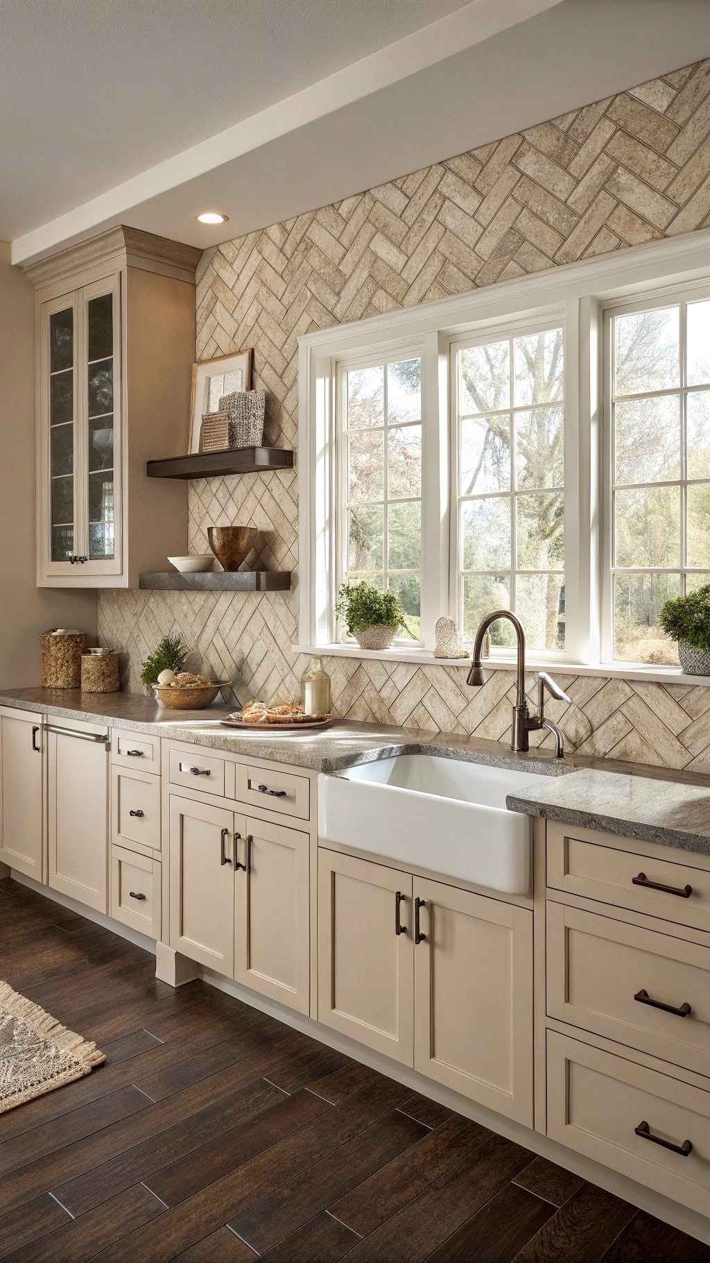 taupe backsplash material options