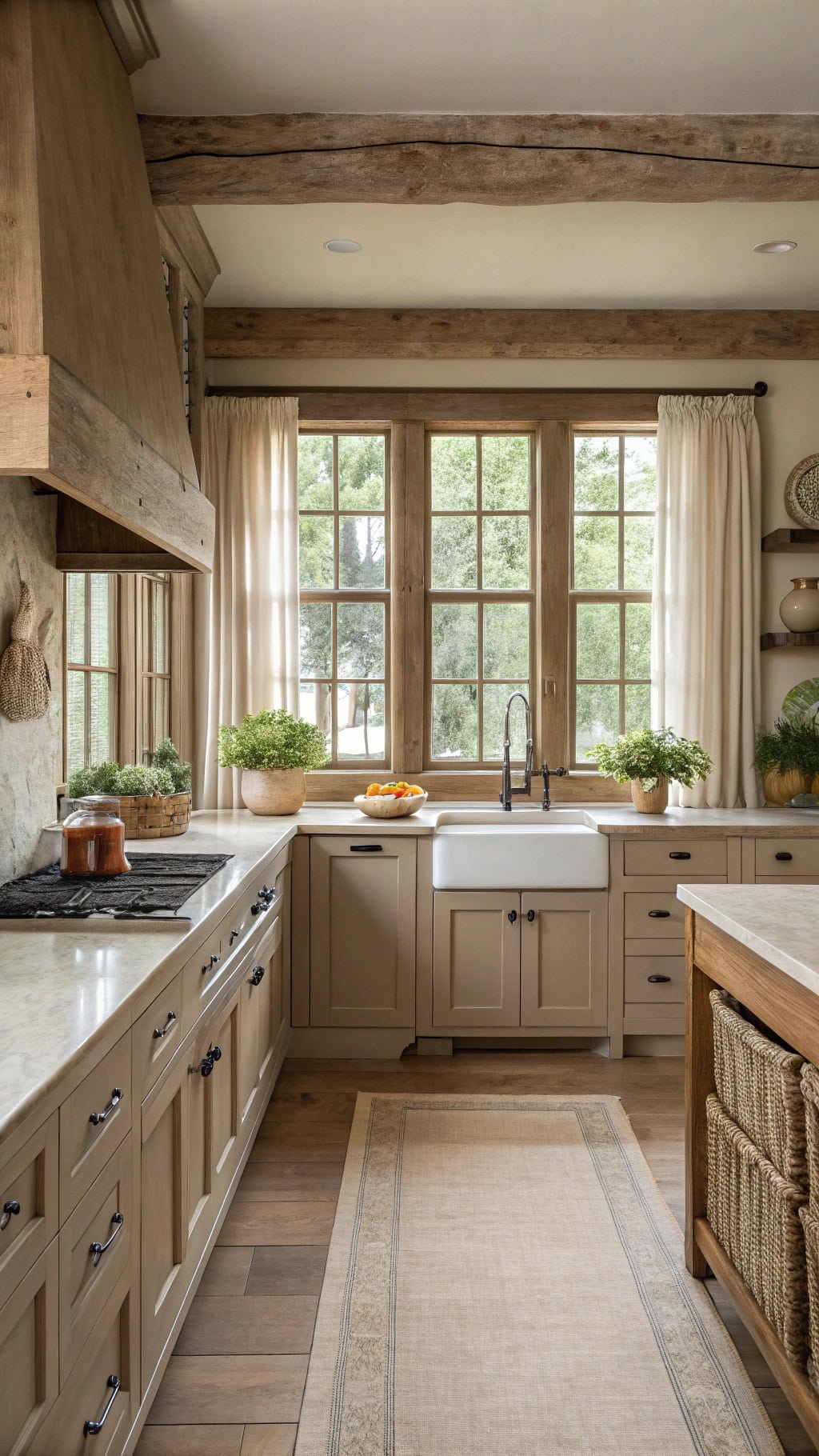 taupe kitchen natural ventilation