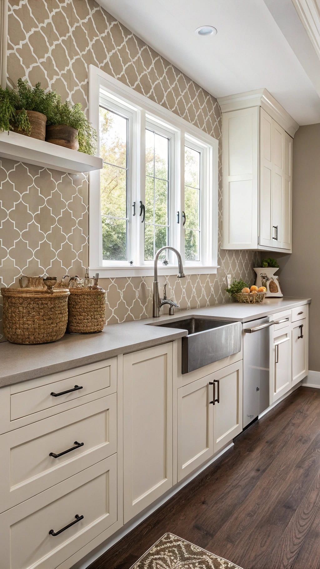 taupe tiles enhance kitchens