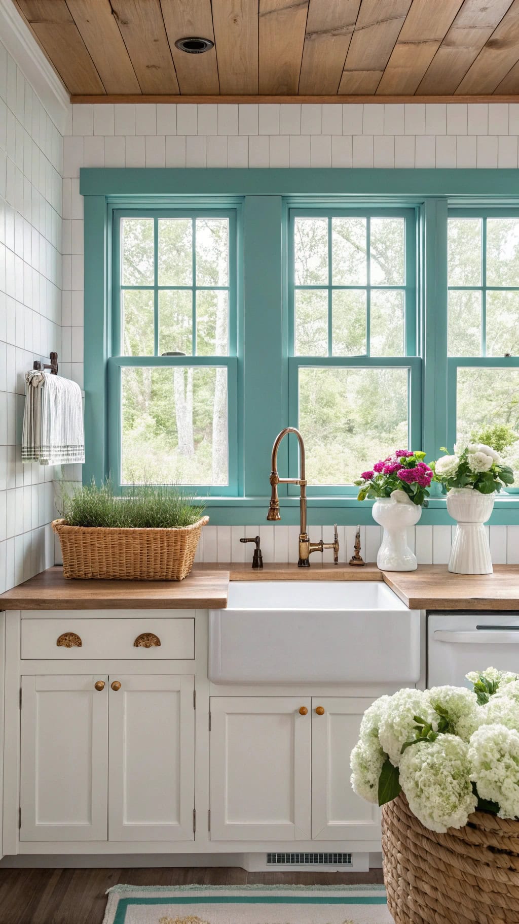 teal window trim transformation