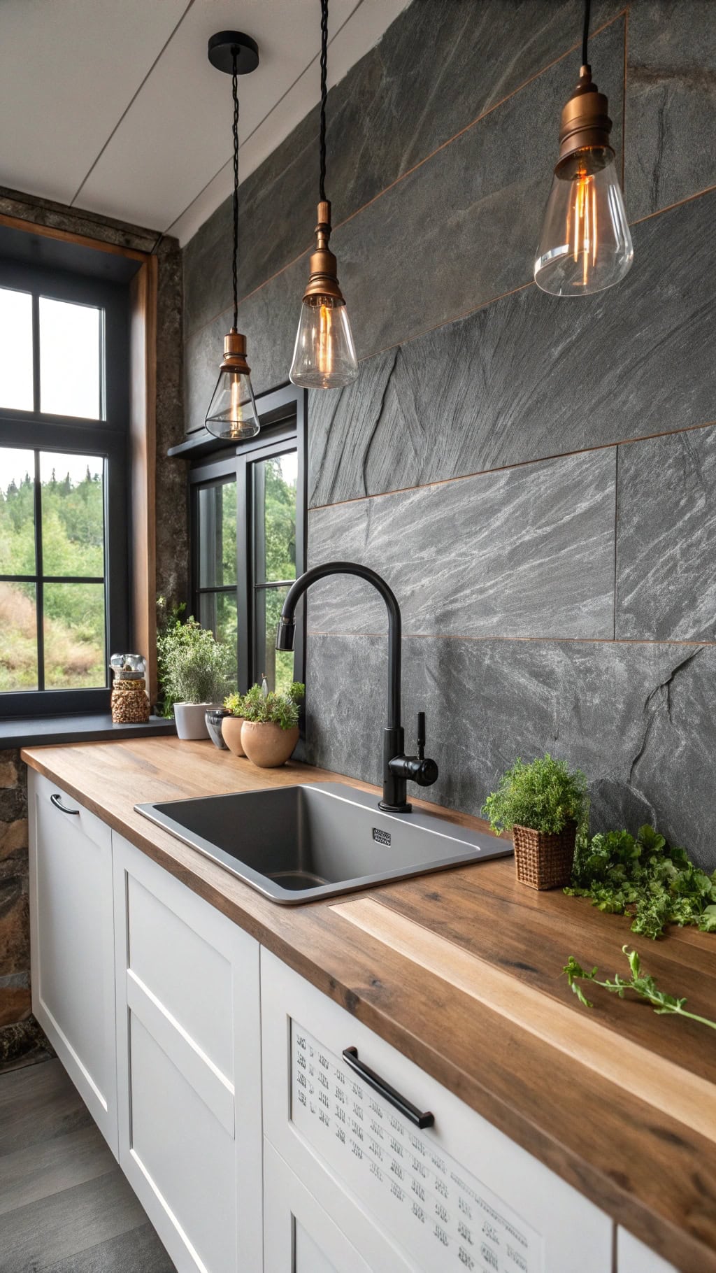 textured gray slate surfaces