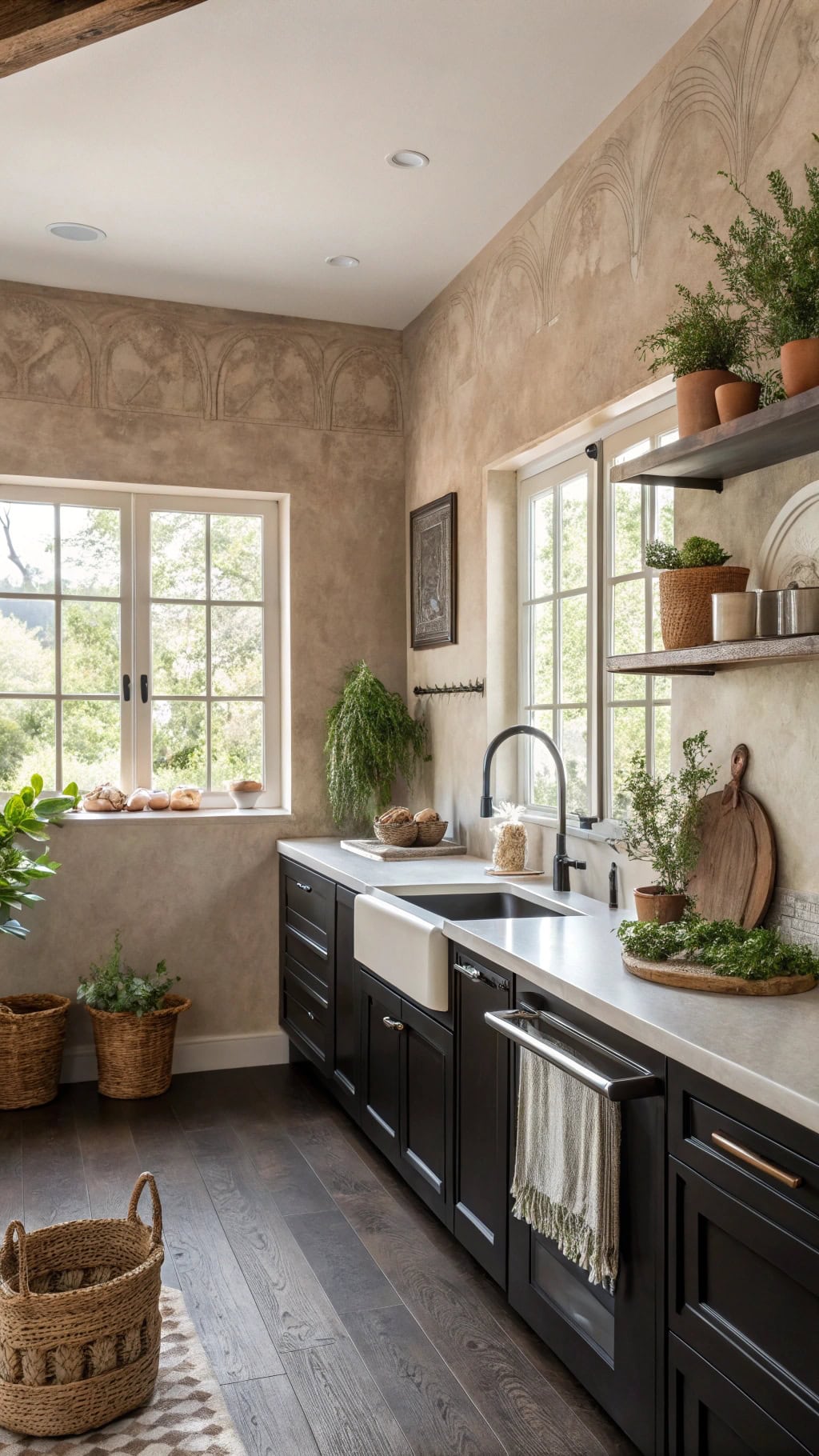 textured taupe wall treatments