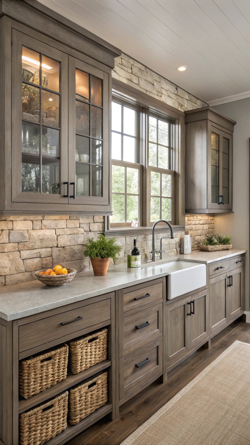 timeless gray craftsman cabinets