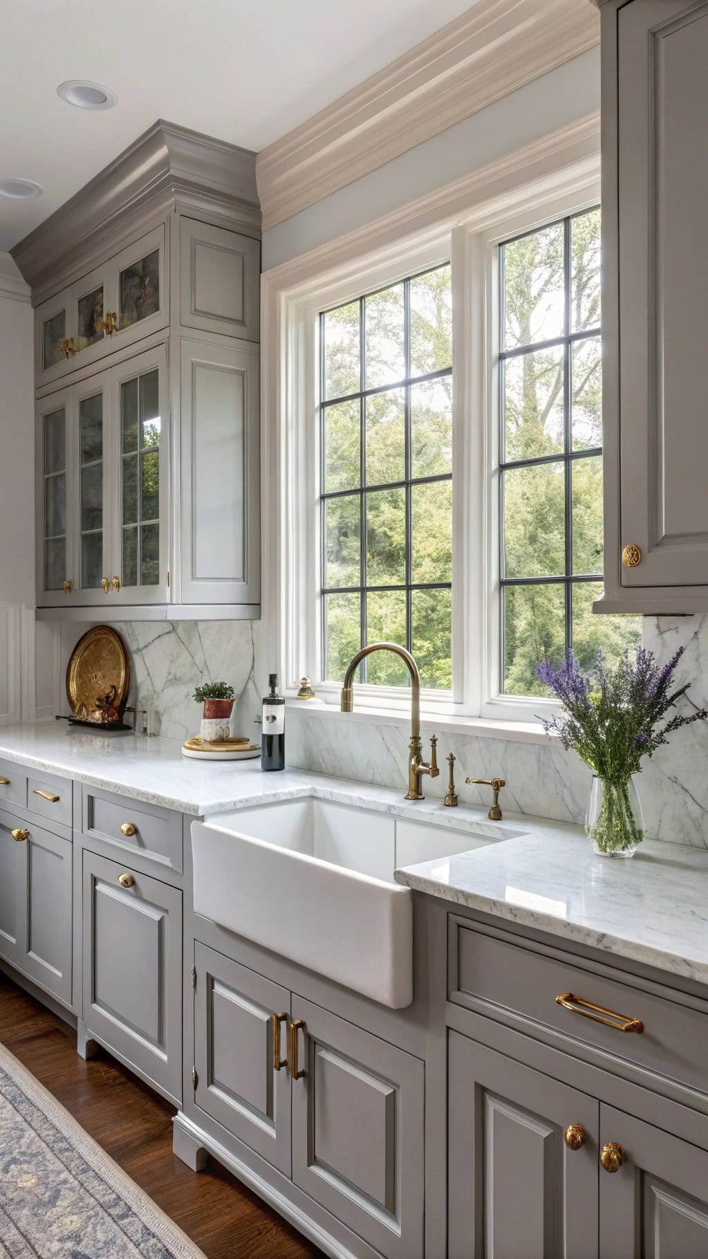 traditional gray cabinet elegance