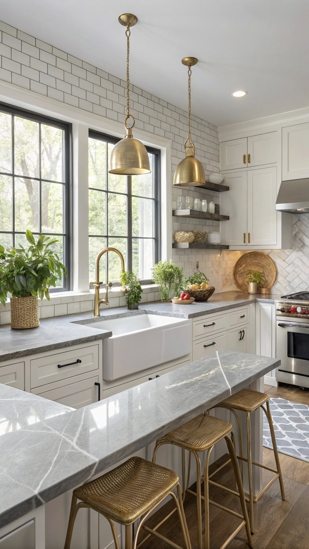 transitional gray marble elegance