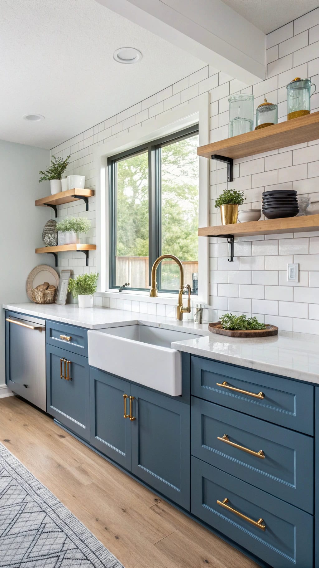 two tone blue cabinetry design