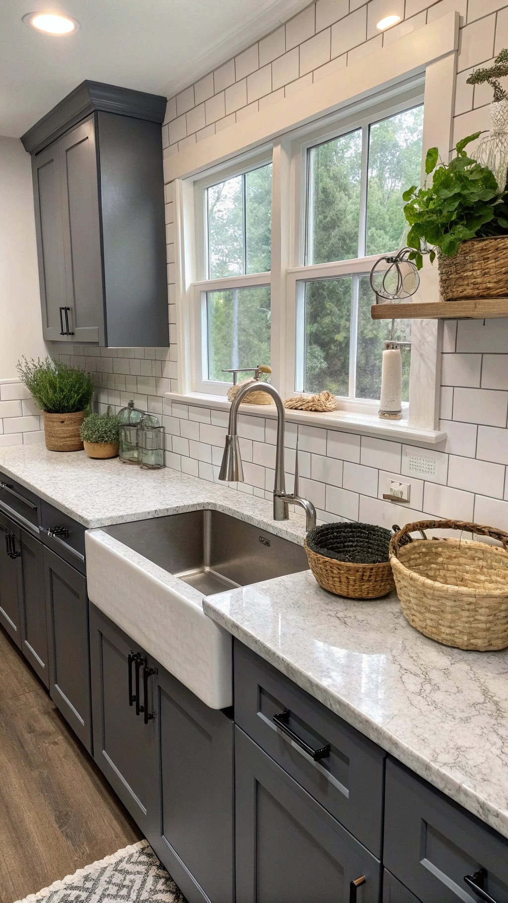 two tone gray cabinet styles