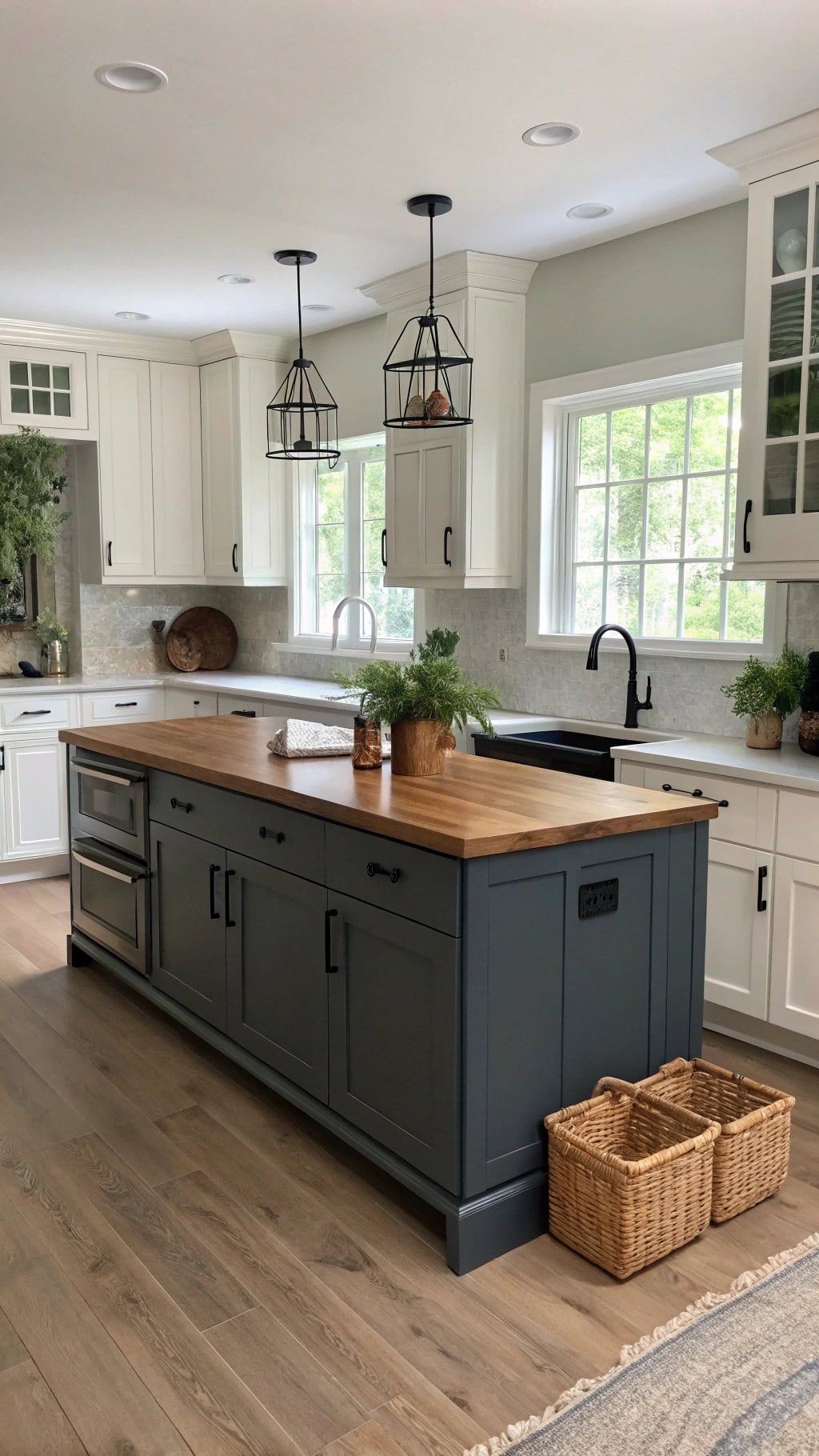two tone kitchen island design