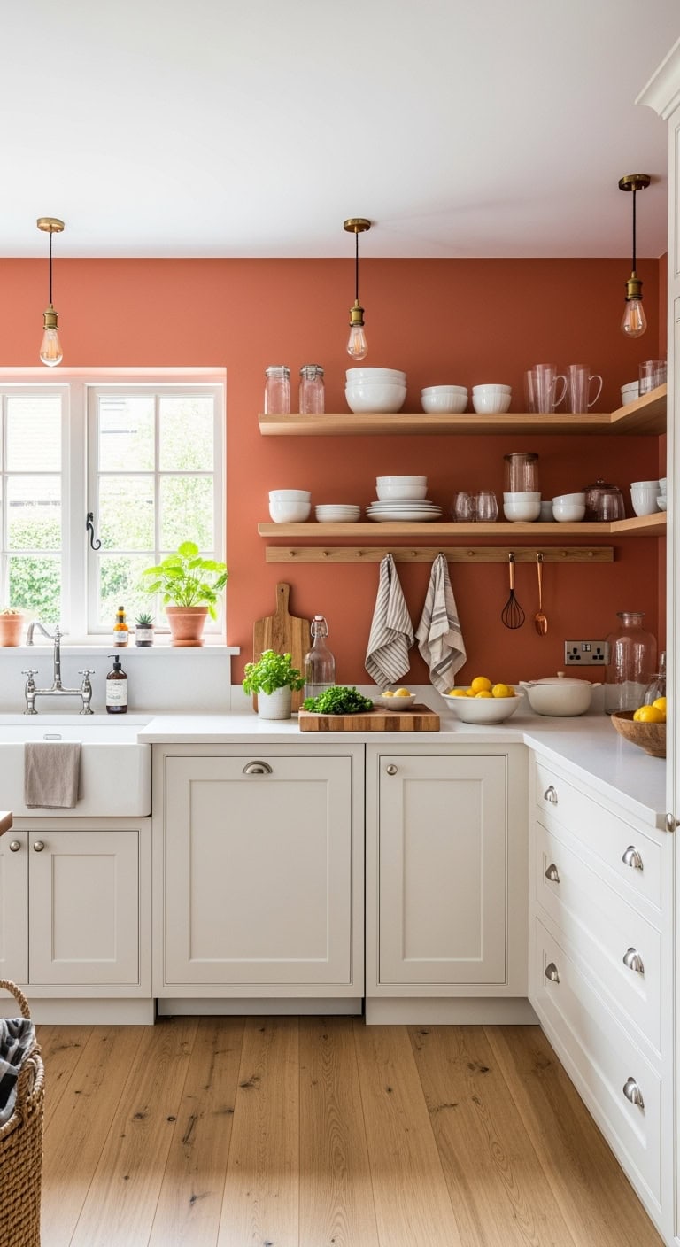 understated terracotta mediterranean shaker kitchen