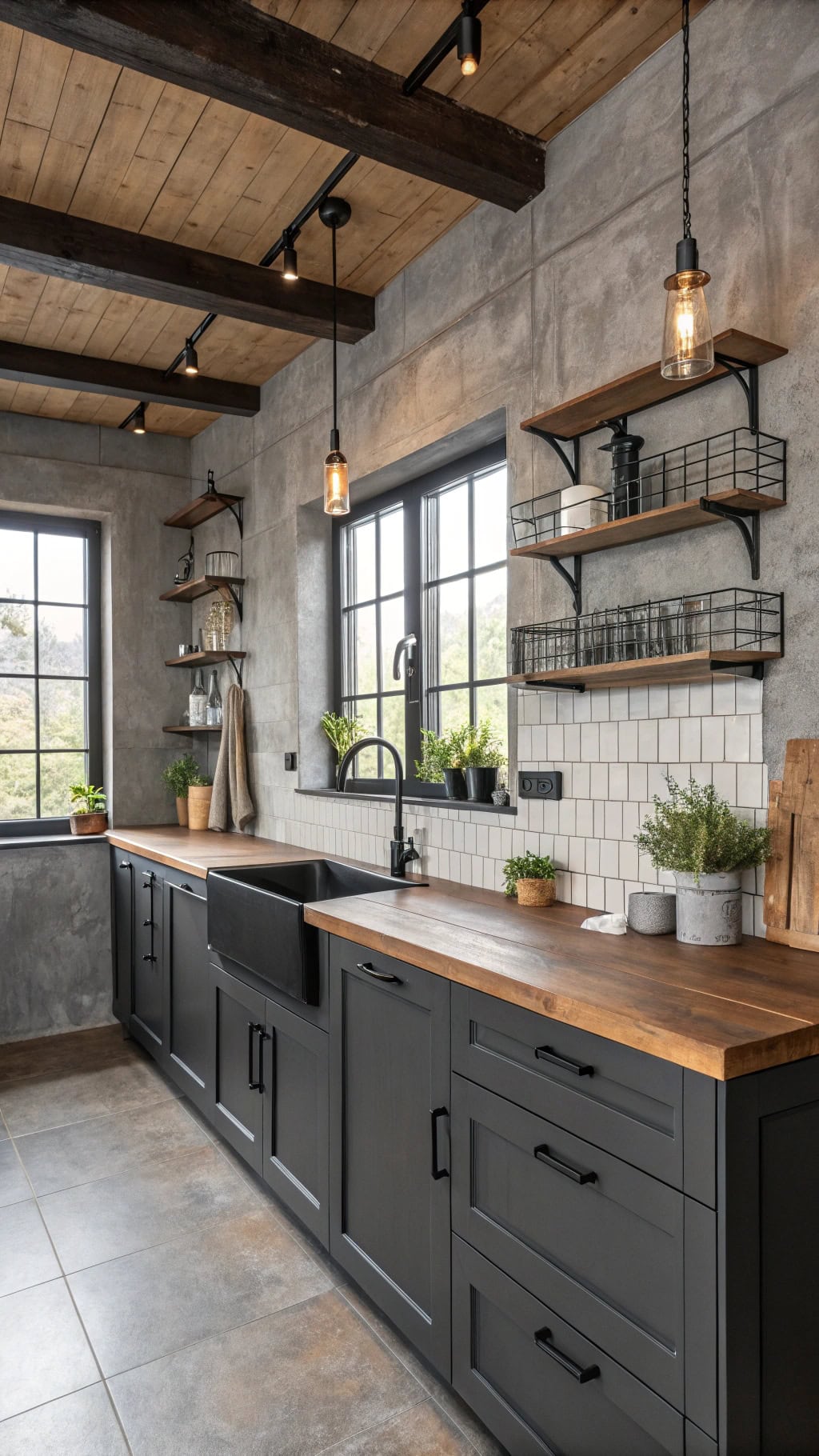 urban industrial kitchen design