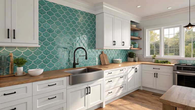 varied blue kitchen backsplashes