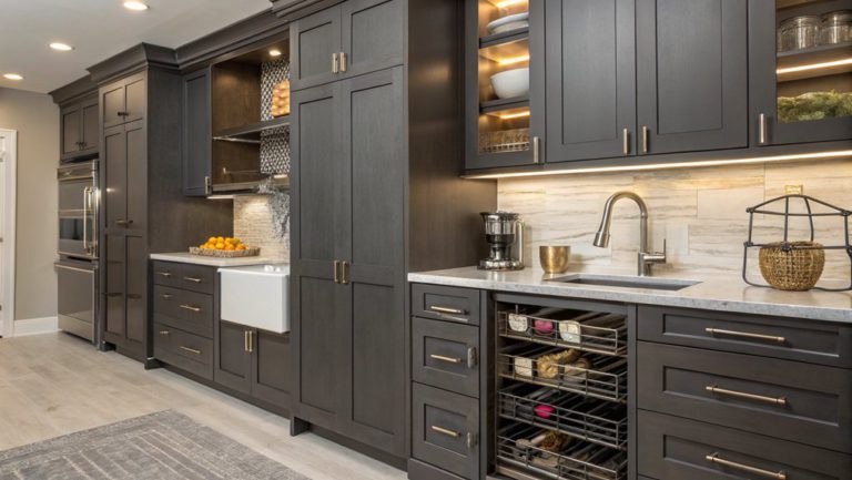 variety of gray cabinets