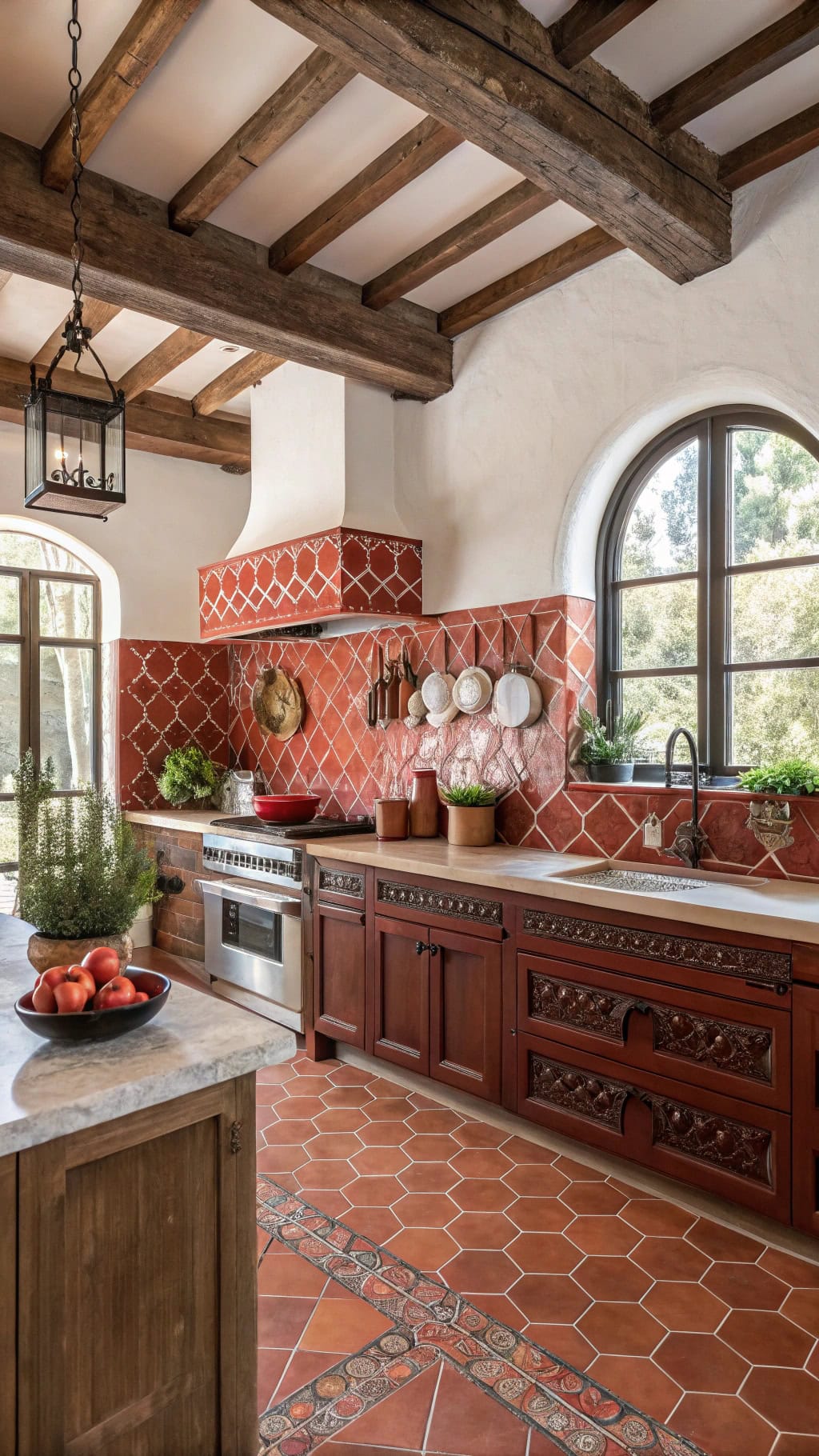 vibrant spanish tile backsplashes