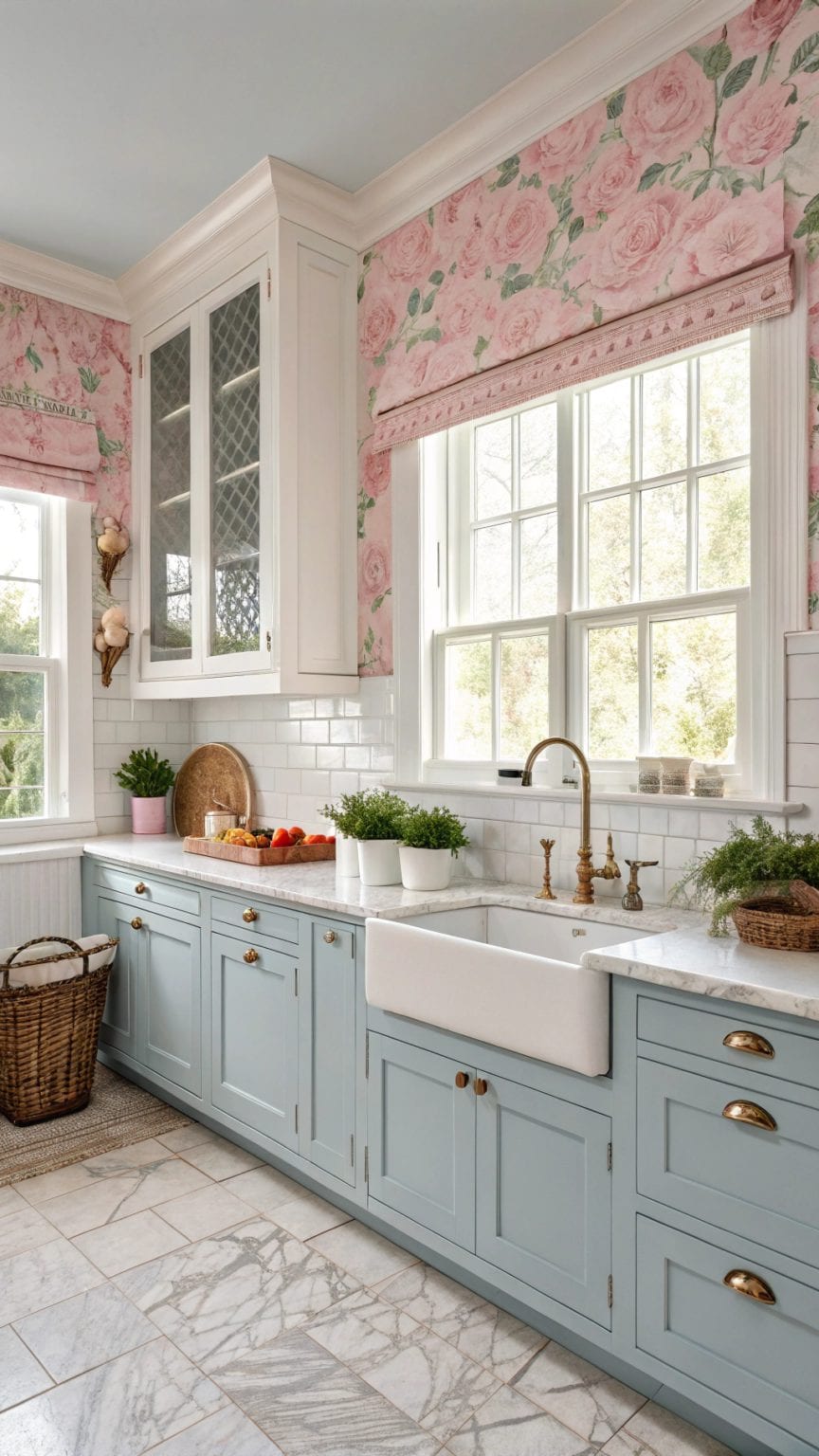 23 Stylish Pink and green kitchen Designs