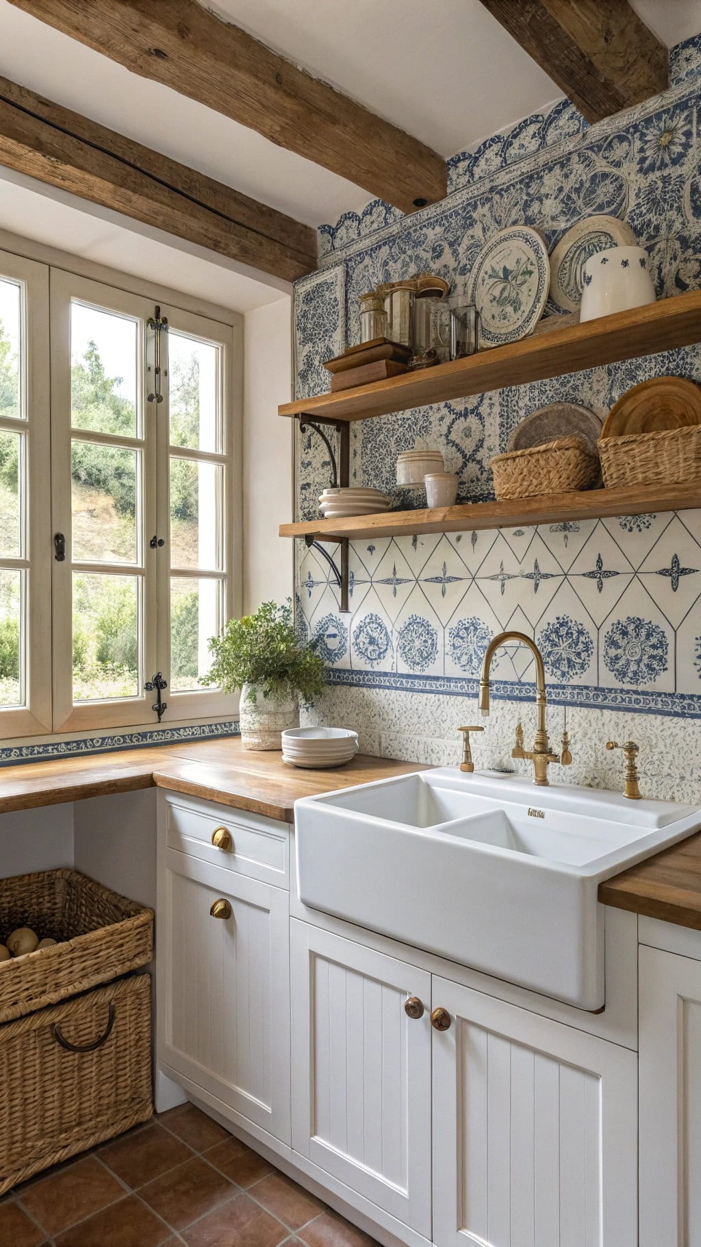 vintage blue tile charm