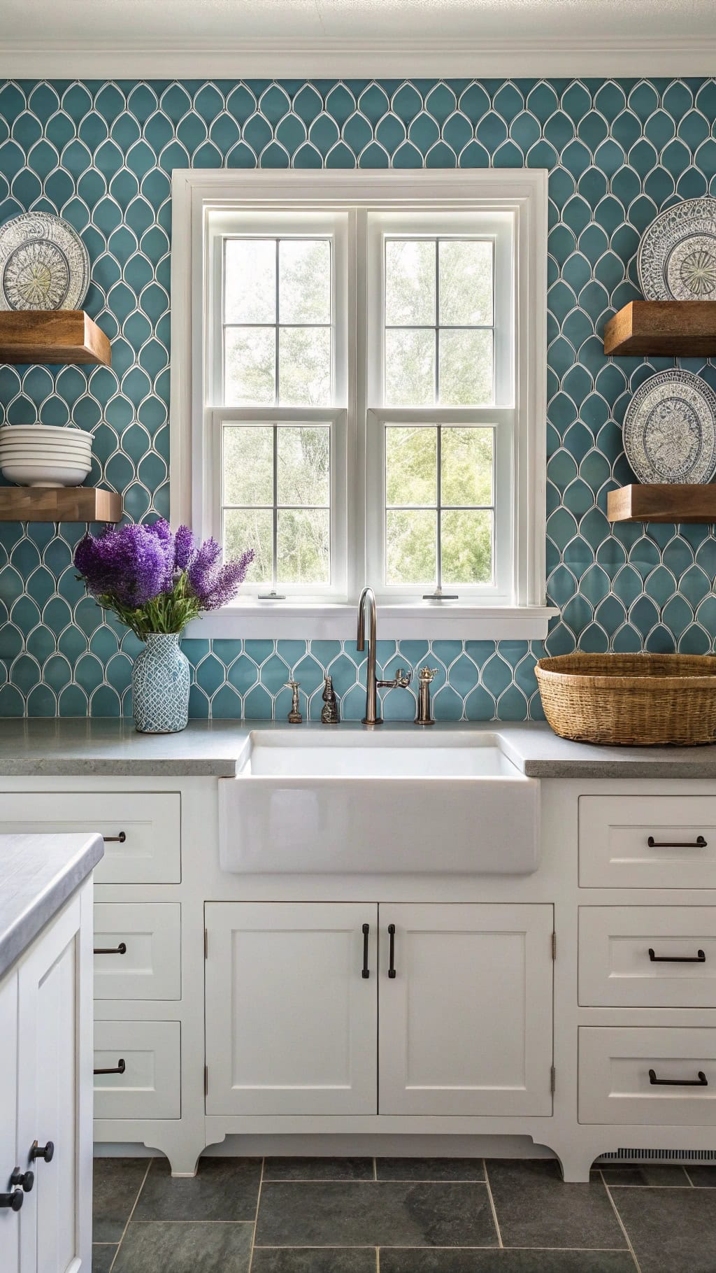 vintage blue tile elegance