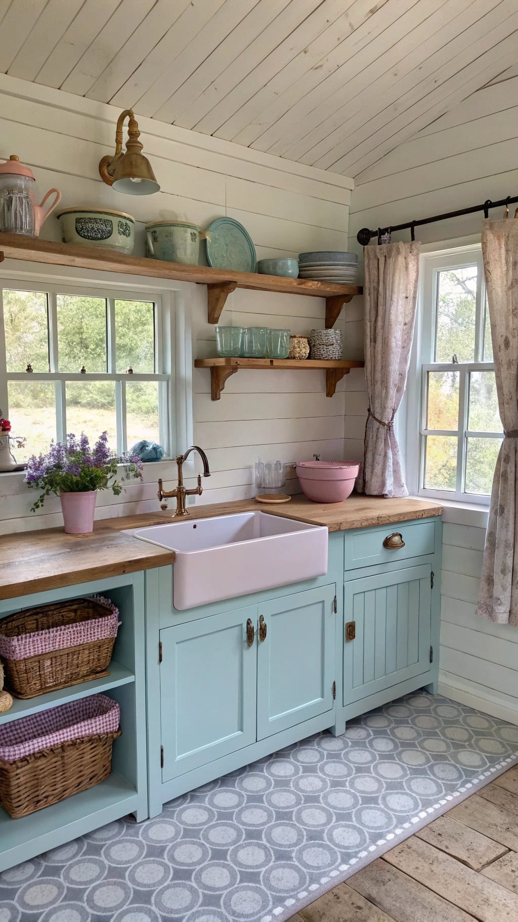vintage enamelware kitchen display
