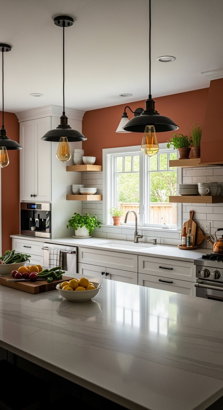 vintage modern terracotta kitchen fusion