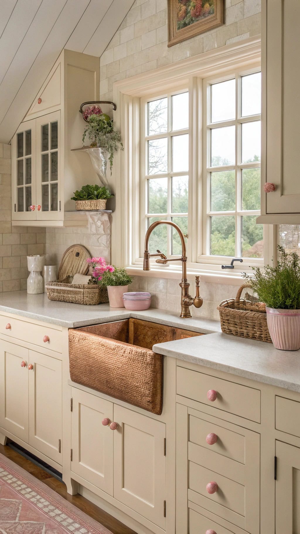 vintage pink copper hardware