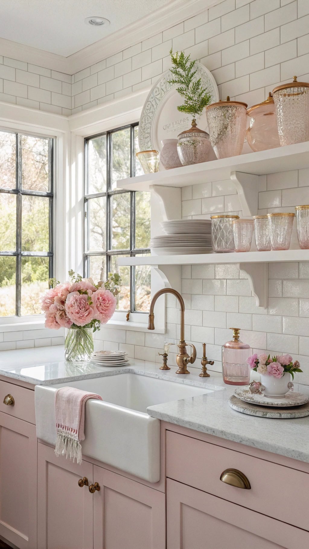 vintage pink glass collection