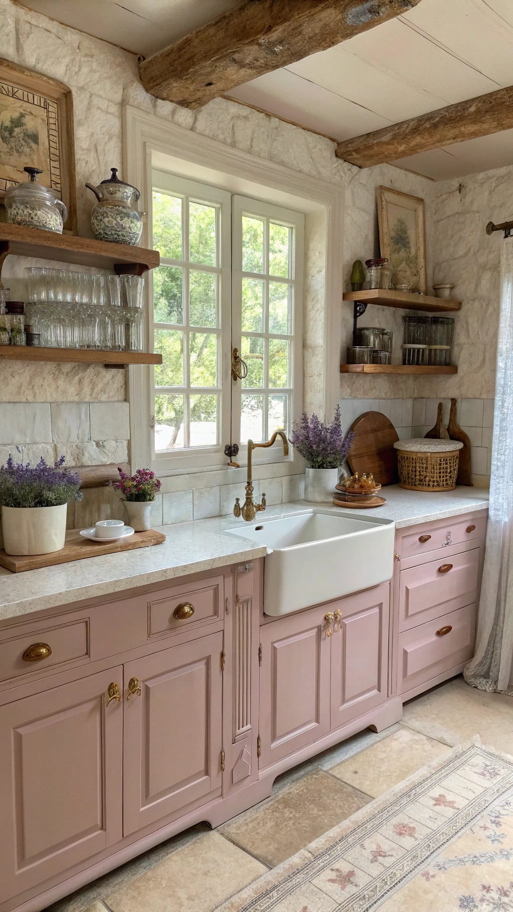 vintage rose cabinet makeover