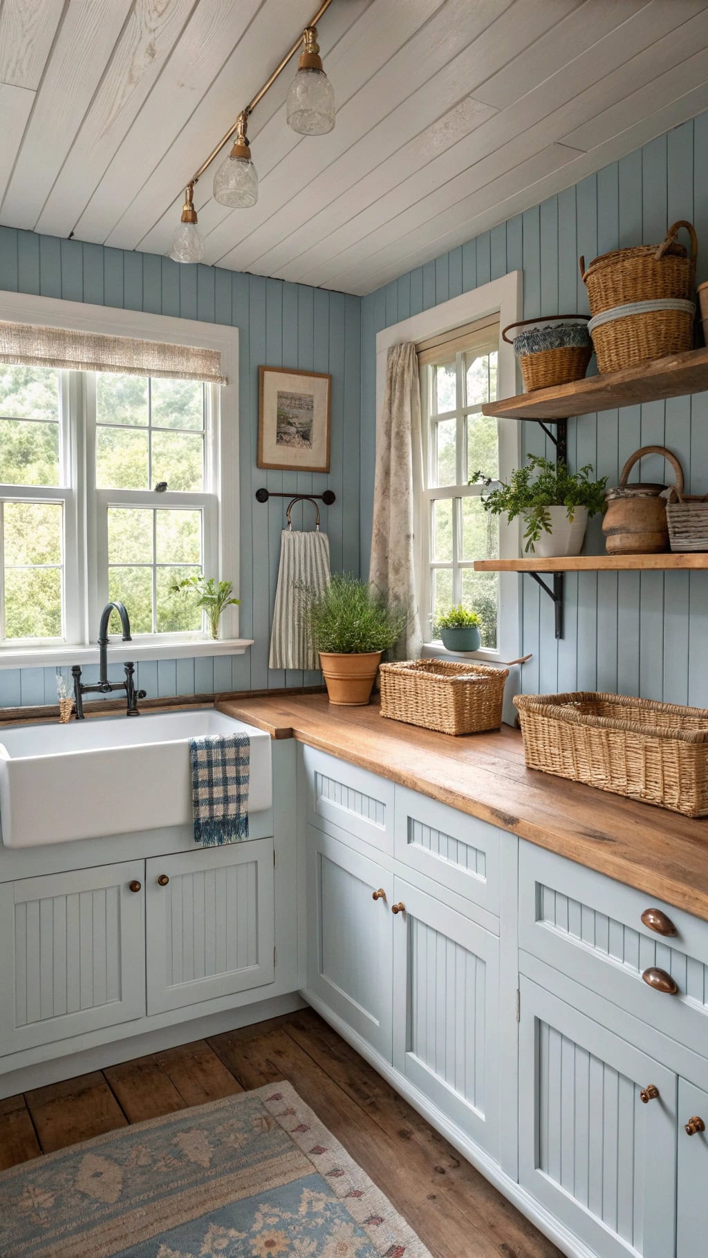 weathered blue cottage charm