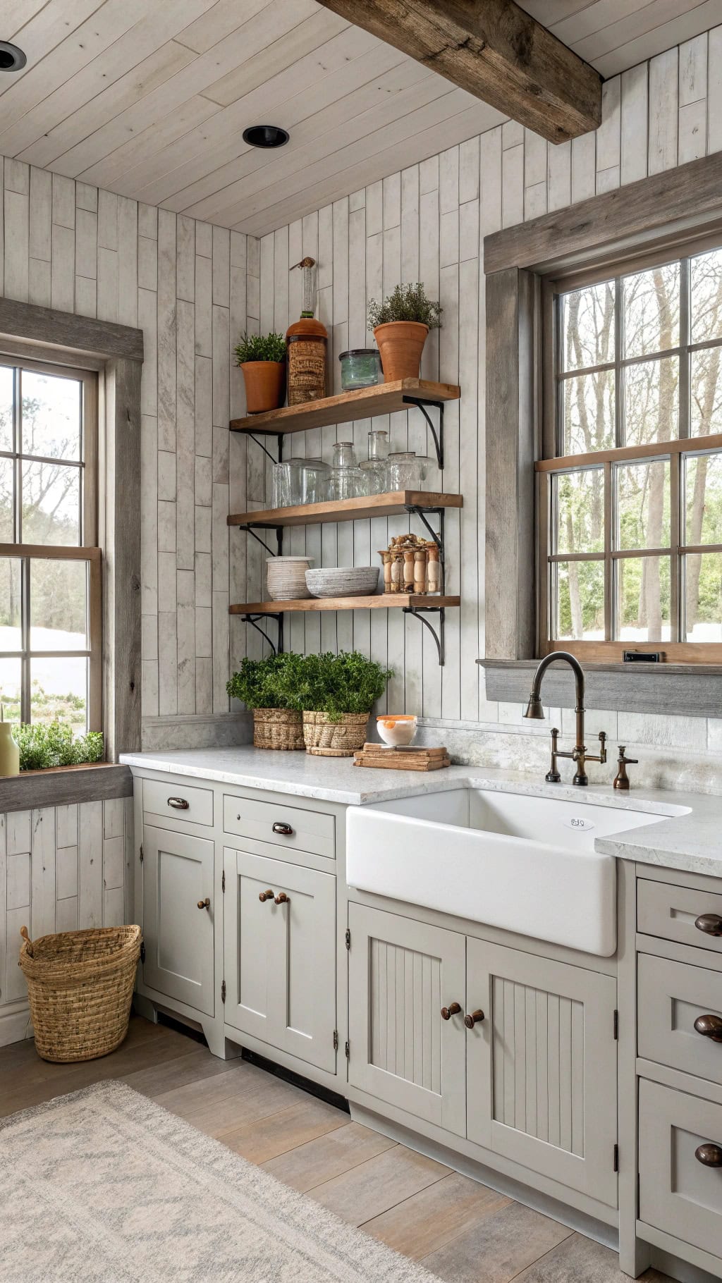 weathered farmhouse cabinet charm