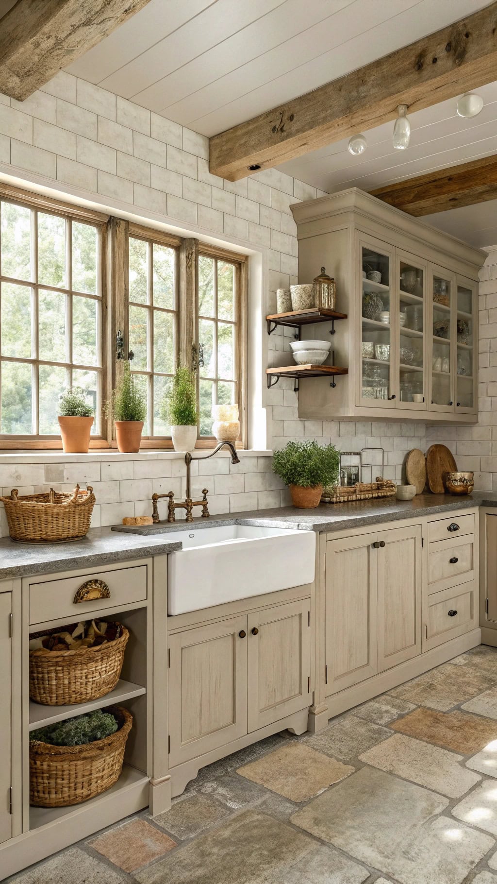 weathered taupe kitchen finishes