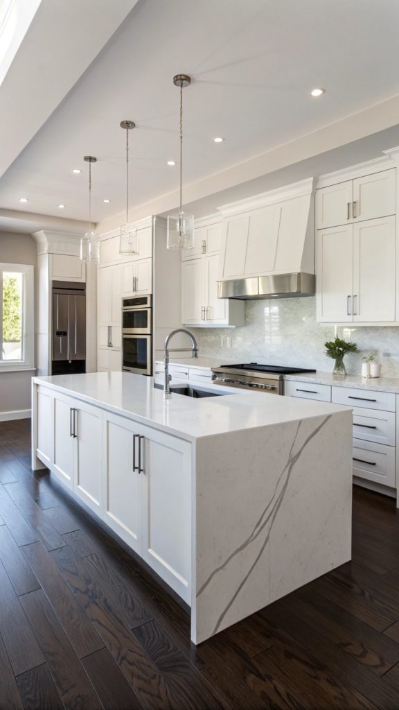 23 Perfect White Kitchen With Dark Floors