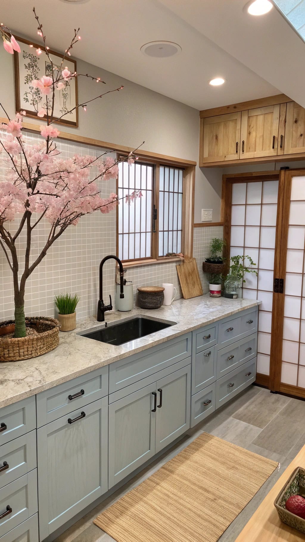 zen inspired minimalist kitchen elements