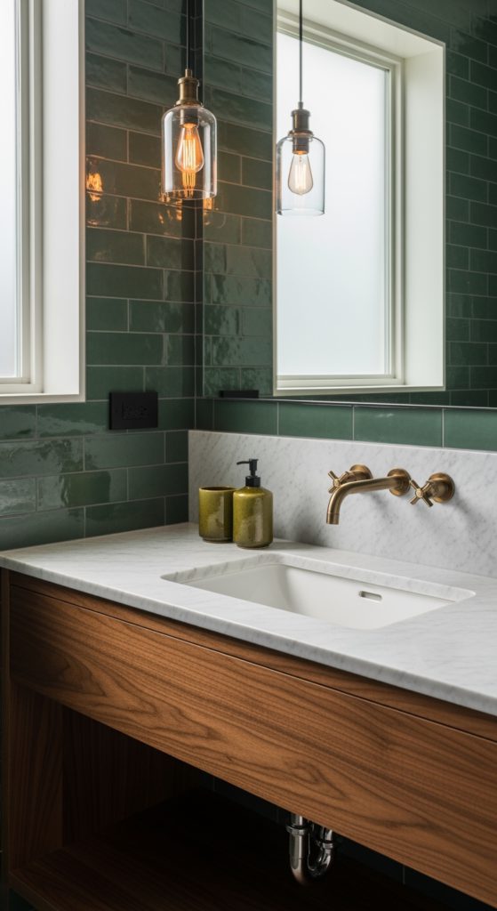 22 Gorgeous Beige and Green Bathroom