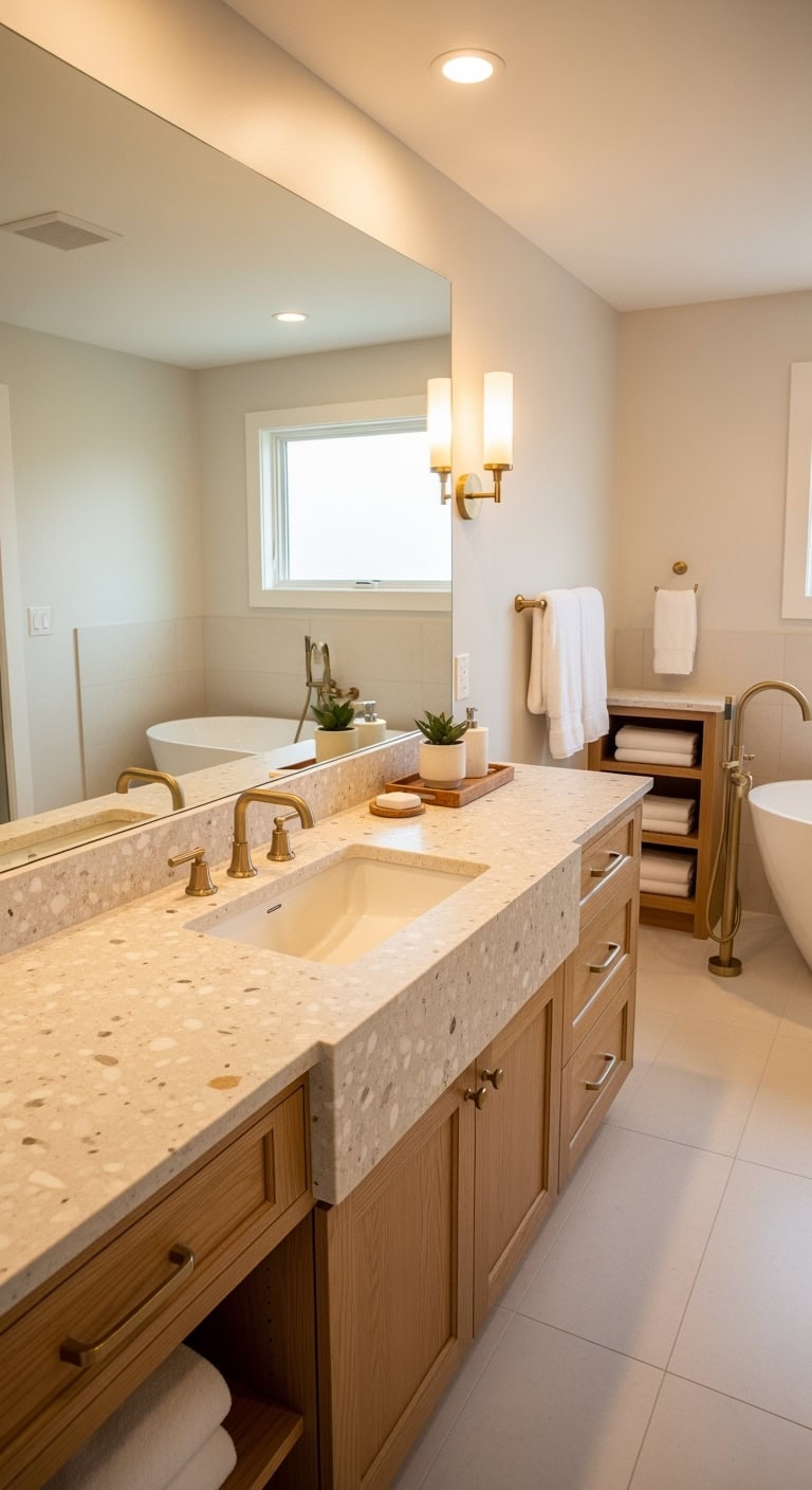 beige terrazzo vanity tops elegant