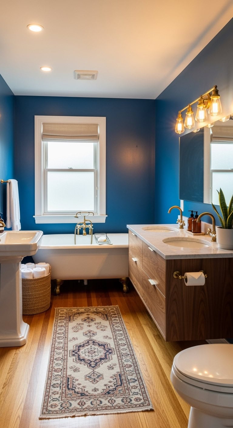 blue walls demand warm lighting