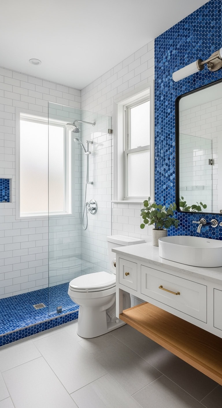 bold beautiful bathroom blue