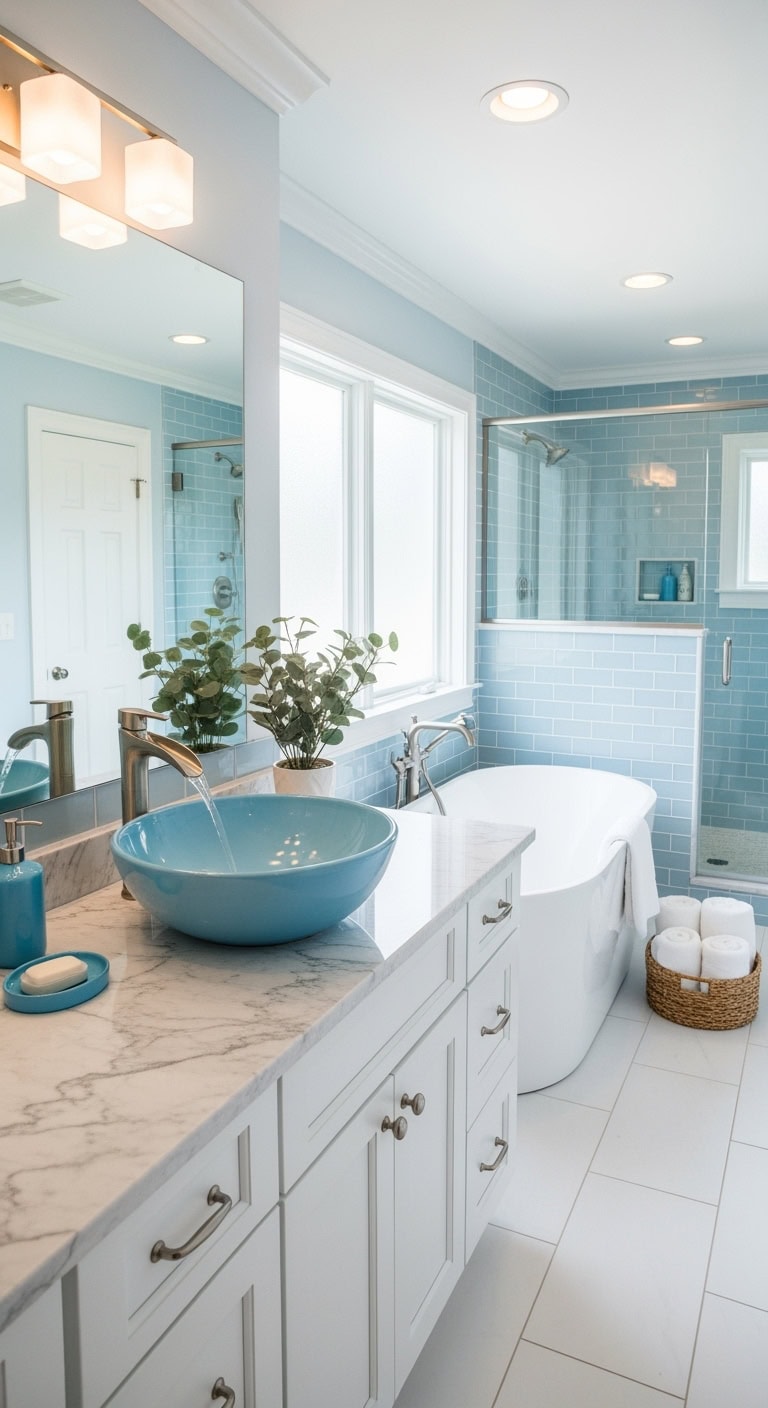 boutique hotel chic bathroom statement