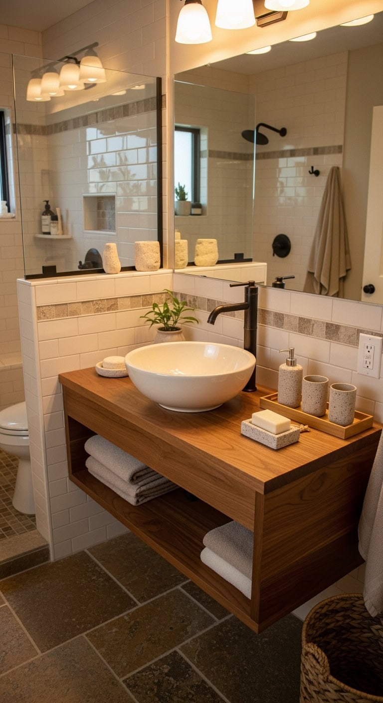ceramic vessel sink spa inspired styling