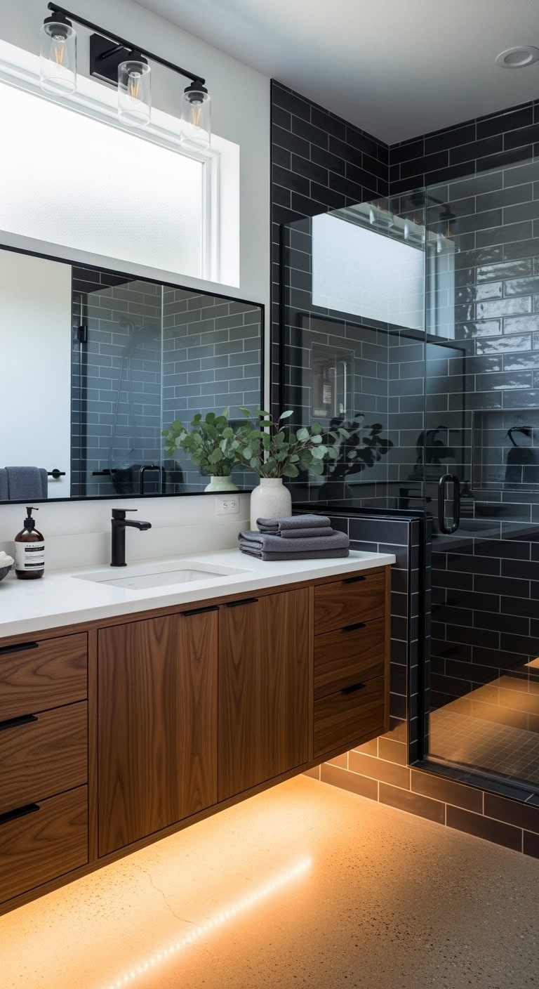 charcoal subway tile layout inspiration